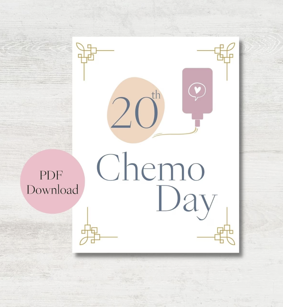 Chemo Countdown Calendar, Chemotherapy, Gift for cancer Patient, Gift during Cancer Diagnosis, Breast Cancer Chemotherapy Gift, Printable DIY cancer Gift, Cancer Binder. Chemo Countdown treatment Sign Set.
