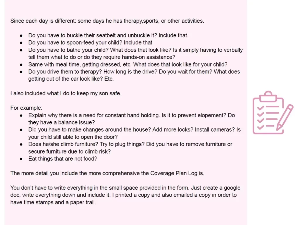 IHSS SOC825 - Protective Supervision 24-Hour-A-Day Coverage Plan Log examples